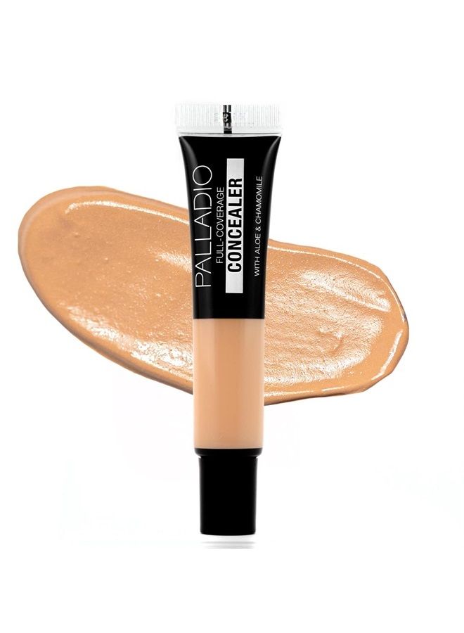 PALLADIO Full Coverage Concealer, Under Eyes Disguise, Creamy Face and Eye Concealer, Evens Skin Tone, Conceals Blemishes, Dark Circles and Fine Lines, Use with Concealer Brush, Toffee - Image 1
