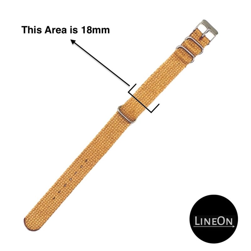 Lineon 'BANL' 18mm Nylon Vintage Style NATO Watch Strap ONE WAY NATO Nylon STRAP Compatible for Titan Fossil Casio & All 18mm Lug Watches (Tool & Pins Include) - Image 2