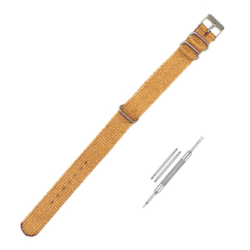 Lineon 'BANL' 18mm Nylon Vintage Style NATO Watch Strap ONE WAY NATO Nylon STRAP Compatible for Titan Fossil Casio & All 18mm Lug Watches (Tool & Pins Include) - Image 1
