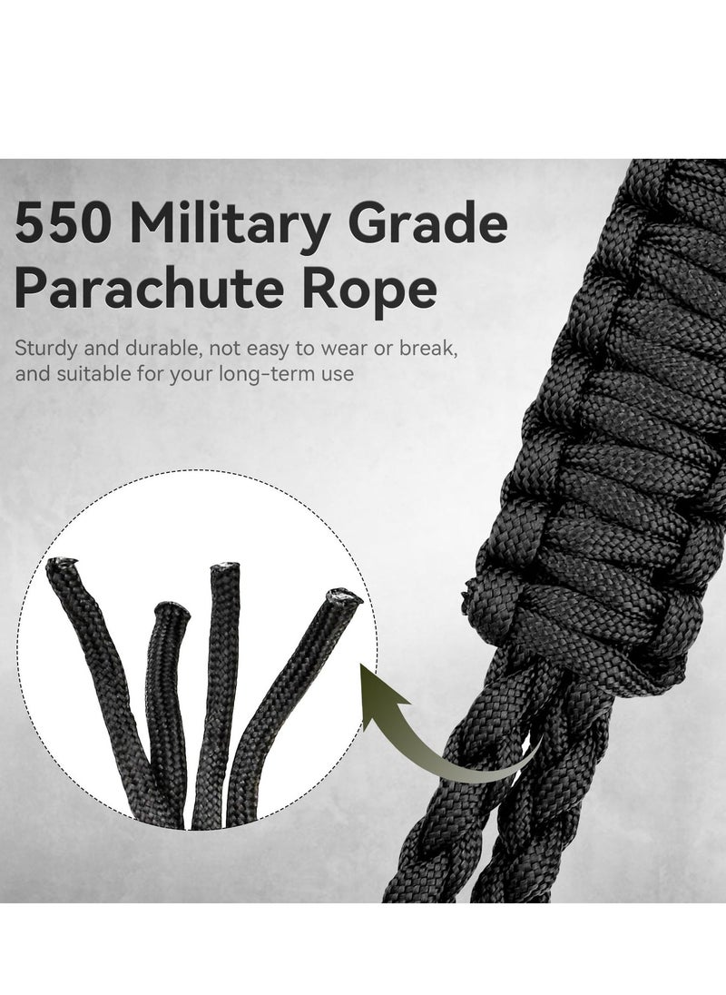 2PC Braided Neck Lanyard Paracord Key Lanyard Heavy Duty Braided Neck Lanyard for Keys Badge Lanyards Long Lanyard ID Badge Holder Leather Strap for ID Card Badge Holder Keys Cell Phone Unisex  - Image 2