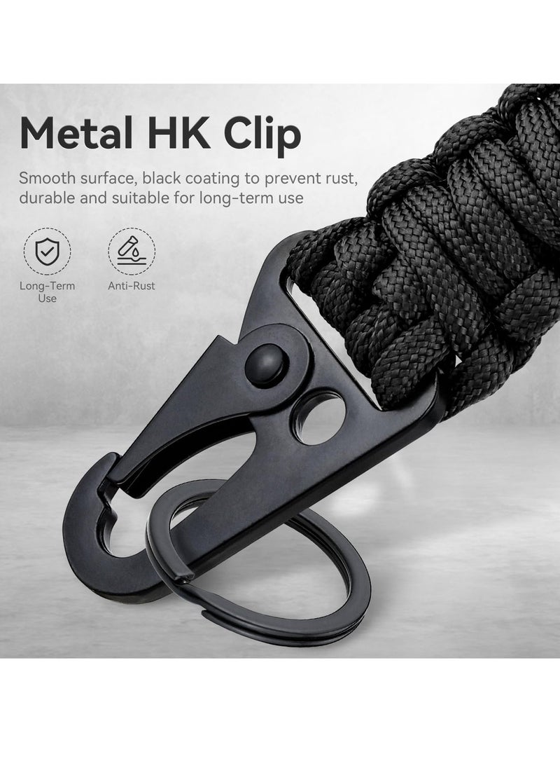 2PC Braided Neck Lanyard Paracord Key Lanyard Heavy Duty Braided Neck Lanyard for Keys Badge Lanyards Long Lanyard ID Badge Holder Leather Strap for ID Card Badge Holder Keys Cell Phone Unisex  - Image 3