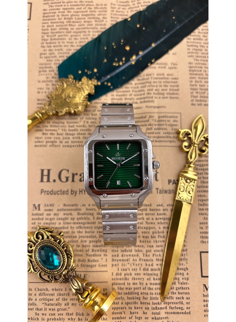 ديفوشي ساعة ديفوشي رجالية فاخرة – تصميم مربع فضي – مقاومة للماء مع ضمان سنتين - Image 4