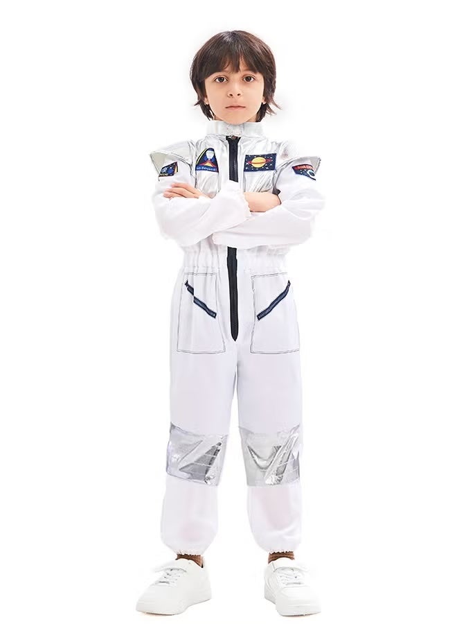 Arabest Kids Space Astronaut Costume Set with Helmet ,Halloween Astronaut Costume for Kids, Unisex Astronaut Outfit, Toddler Pilot Jumpsuit for Themed Party,Suitable for Size120-130cm - Image 5