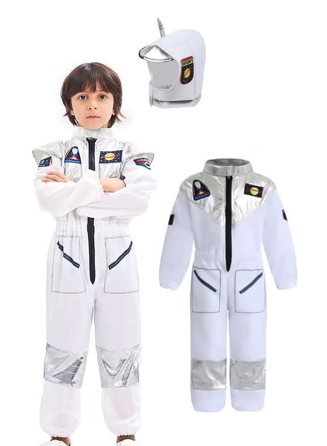 Arabest Kids Space Astronaut Costume Set with Helmet ,Halloween Astronaut Costume for Kids, Unisex Astronaut Outfit, Toddler Pilot Jumpsuit for Themed Party,Suitable for Size120-130cm - Image 1