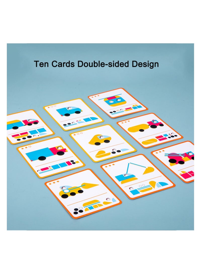 Chulovs 43PCS Children's Wooden Variety Shape Puzzle Building Blocks Educational Toys - Image 5