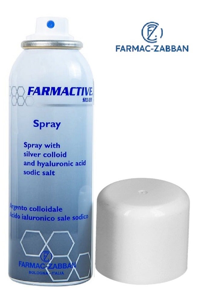 فارماك زبان فارمكتيف سيلفر بخاخ علاجي للقدم السكرى وعلاج قرح الفراش والجروح والحروق وجروح ما بعد العمليات الجراحية 125 مل ( بوكس من 12عبوة ) - Image 2