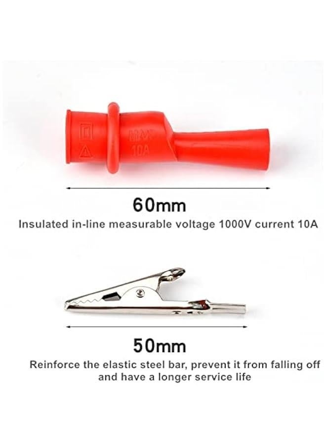 مجموعة مشابك العوازل المتعددة، 6 قطع مجموعة اختبار مشبك السيليكون، مشبك اختبار معدني موز أصلي، مناسبة للاستخدام في الأعمال الكهربائية في المختبر ومشبك توصيل الكابل. - Image 5