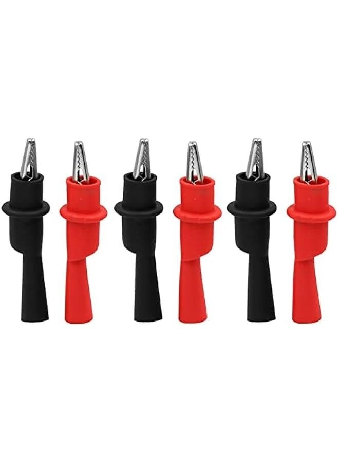 مجموعة مشابك العوازل المتعددة، 6 قطع مجموعة اختبار مشبك السيليكون، مشبك اختبار معدني موز أصلي، مناسبة للاستخدام في الأعمال الكهربائية في المختبر ومشبك توصيل الكابل. - Image 1