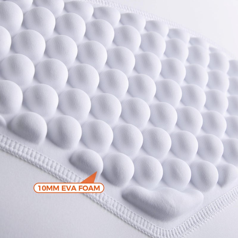 COOLOMG Youth Baseball Padded Shirt Kids Chest Protector Rib Heart Guard Sternum Protection for Football Softball Lacrosse Goalies Pure White M - Image 2