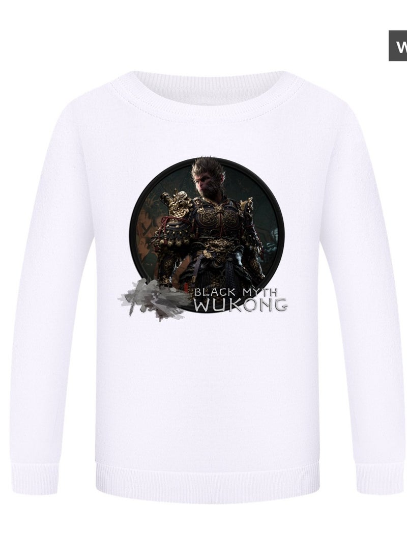MQD Black Mythical Loose Round Neck Hoodie