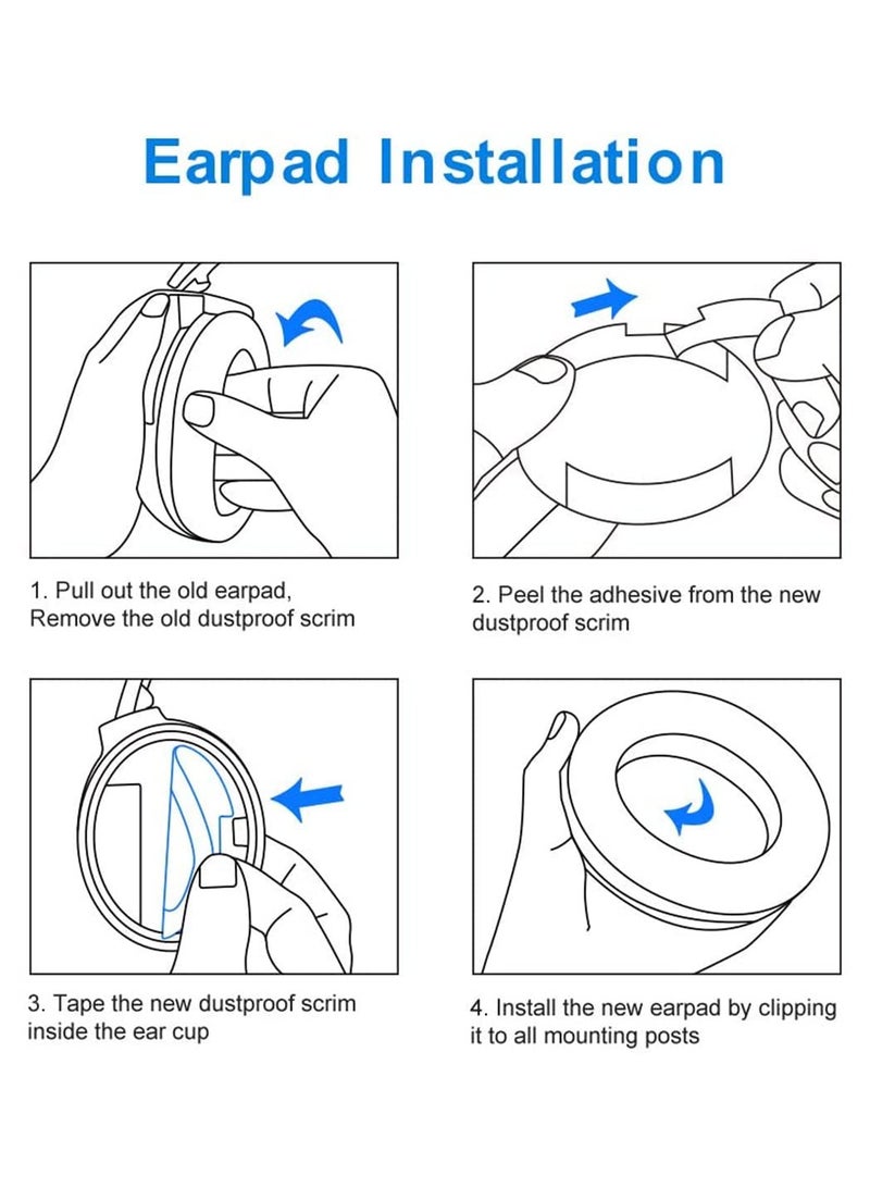 Comfortable Replacement Ear Pads for Bose QC35 QC35ii Headphones Soft Leather Noise Isolation and Extra Thickness Silver - Image 3