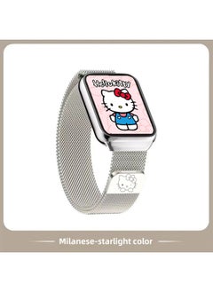 Suitable For Xiaomi 9pro8 Milanese Nice Strap Red Rice 4/5 Line Dog Cartoon Metal Hello Kitty Star Color-Colour:Kt Cat [starlight Color]-Specification:Universal For Xiaomi 8/9pro And Redmi 4/5