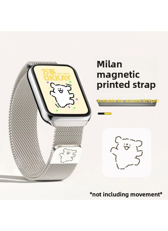 Generic - Suitable For Xiaomi 9pro8 Milanese Nice Strap Red Rice 4/5 Line Dog Cartoon Metal Hello Kitty Star Color-Colour:Kt Cat [starlight Color]-Specification:Universal For Xiaomi 8/9pro And Redmi 4/5 - Image 1