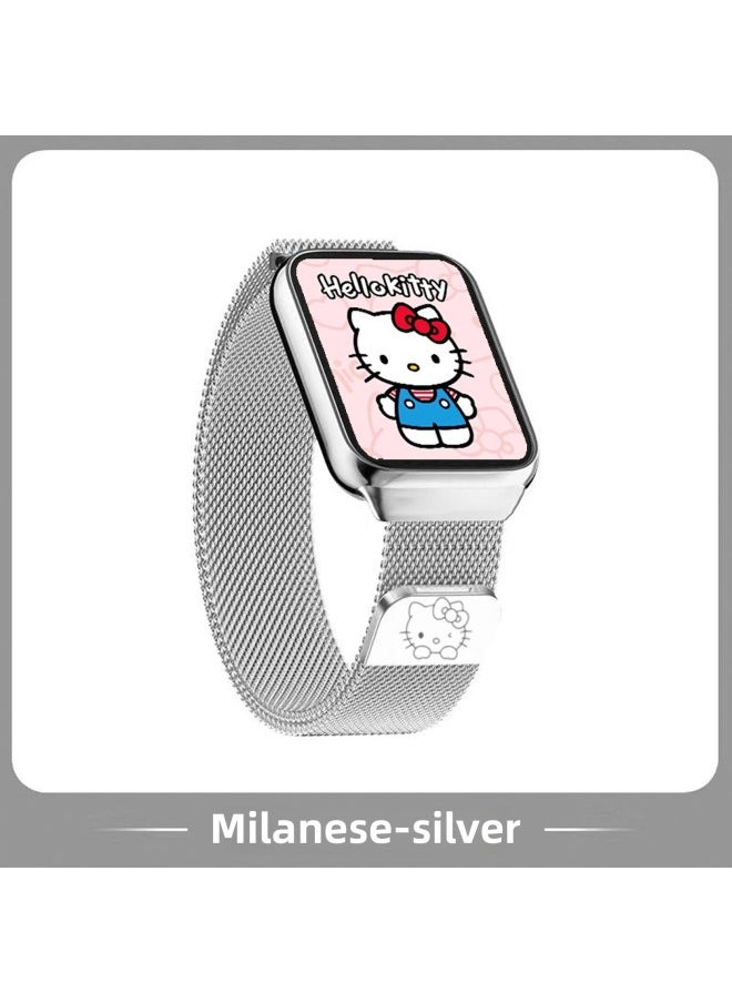 Generic - Suitable For Xiaomi 9pro8 Milanese Nice Strap Red Rice 4/5 Line Dog Cartoon Metal Hello Kitty Star Color-Colour:Kt Cat [starlight Color]-Specification:Universal For Xiaomi 8/9pro And Redmi 4/5 - Image 1