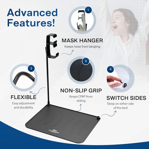 RawRock for CPAP Mask Hose Support Holder + Insulated Tubing Cover with Hanger Stand for CPAP Nightstand - for CPAP Bedside Mat Organizer with Clean Mask Dust Cover - for CPAP Accessories (Extra Tall) - Image 4
