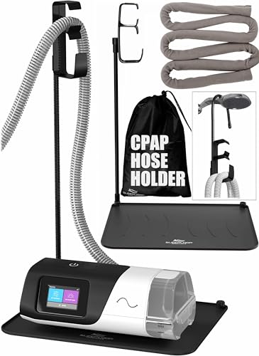 RawRock for CPAP Mask Hose Support Holder + Insulated Tubing Cover with Hanger Stand for CPAP Nightstand - for CPAP Bedside Mat Organizer with Clean Mask Dust Cover - for CPAP Accessories (Extra Tall) - Image 1