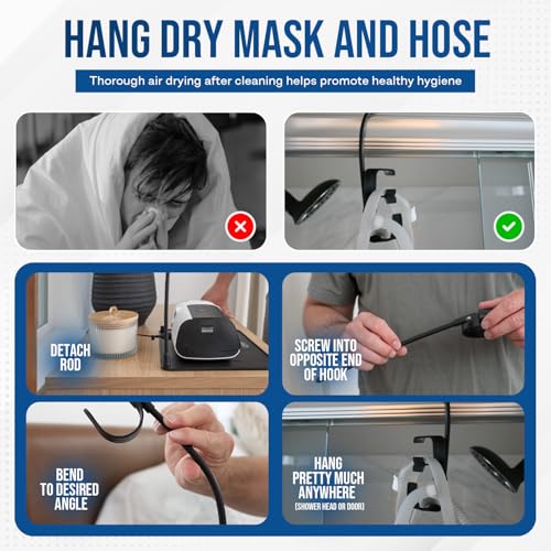 RawRock for CPAP Mask Hose Support Holder + Insulated Tubing Cover with Hanger Stand for CPAP Nightstand - for CPAP Bedside Mat Organizer with Clean Mask Dust Cover - for CPAP Accessories (Extra Tall) - Image 3