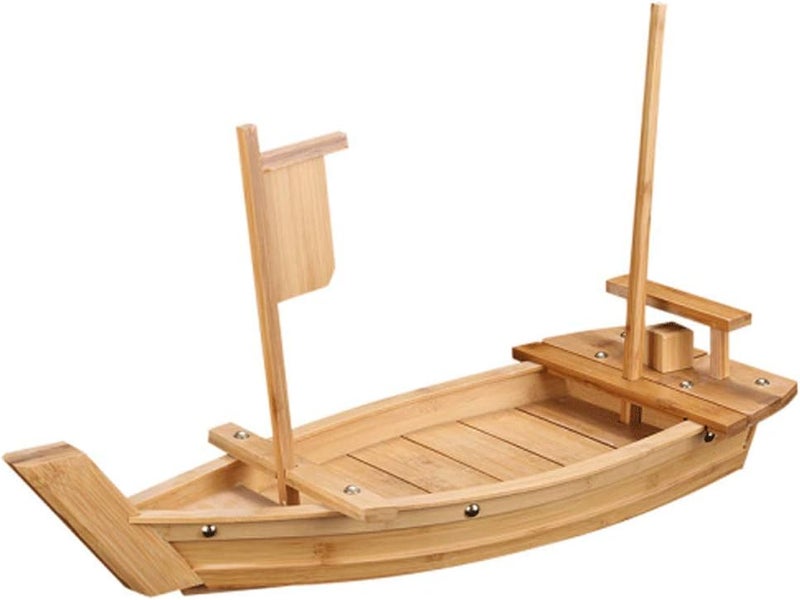BIPEGE Wooden Sushi Boat Serving Tray, 20.5 Inch Sushi Plate for Restaurant or Home, Large Size Sushi Tray Serving Boat Plate for Restaurantware (52cm/20.5inch) - Image 1