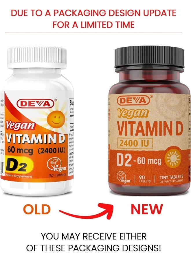 Deva Vegan Vitamin D2 2400 IU Tablets for Adults - Image 2