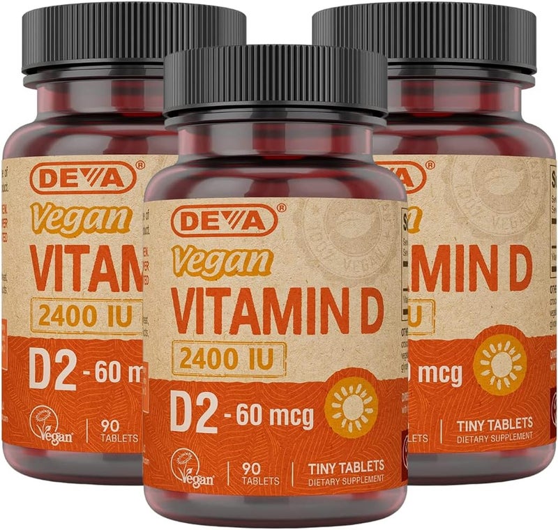 Deva Vegan Vitamin D2 2400 IU Tablets for Adults - Image 1