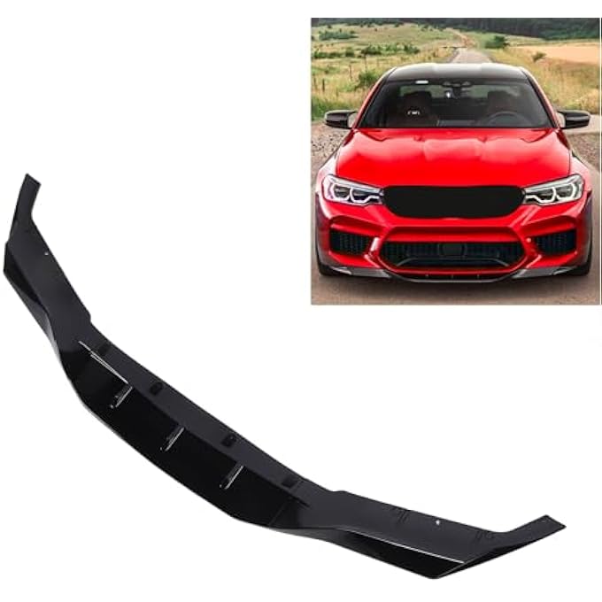 Luocute 3pcs Front Bumper Lip Splitter, Body Kit Collision Protection Bumper Lip Spoiler Diffuser for F90 M5 M5C 2018-2020, Automotive Body Parts, Gloss Black - Image 4