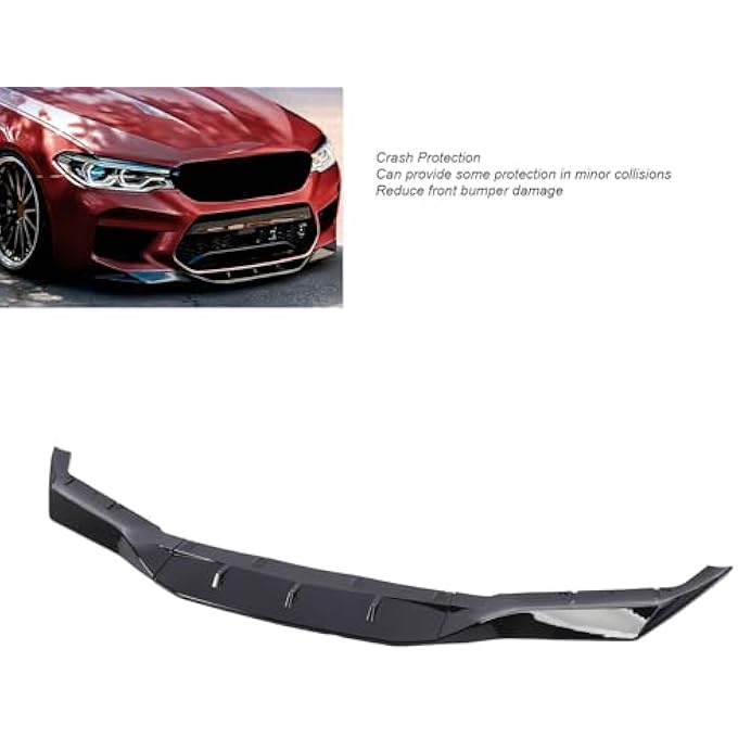 Luocute 3pcs Front Bumper Lip Splitter, Body Kit Collision Protection Bumper Lip Spoiler Diffuser for F90 M5 M5C 2018-2020, Automotive Body Parts, Gloss Black - Image 3