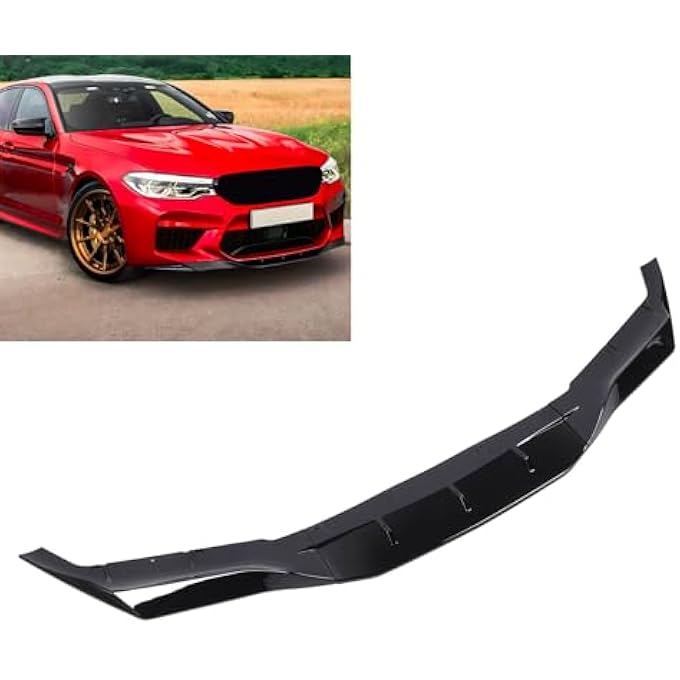 Luocute 3pcs Front Bumper Lip Splitter, Body Kit Collision Protection Bumper Lip Spoiler Diffuser for F90 M5 M5C 2018-2020, Automotive Body Parts, Gloss Black - Image 5