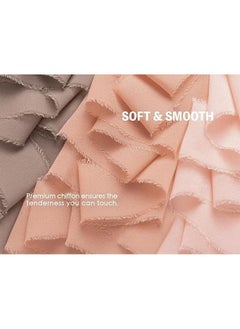 XiuWoo 3 Rolls Handmade Fringe Chiffon Silk Ribbon, Dusty Rose Ribbons Set for Wedding Invitations Bridal Bouquets Gifts Wrapping DIY Crafts, 4cm*5m  - Image 3