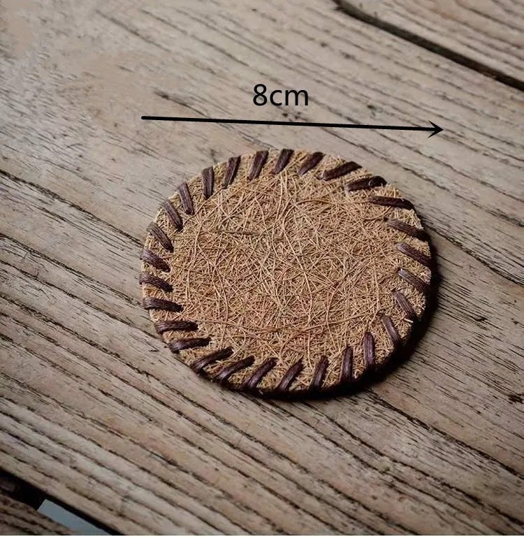 Y&D Natural Eco-Friendly Coconut Silk Coasters – Handmade Round Coasters for Coffee, Drink & Beer – Sustainable, Reusable & Absorbent - Image 1
