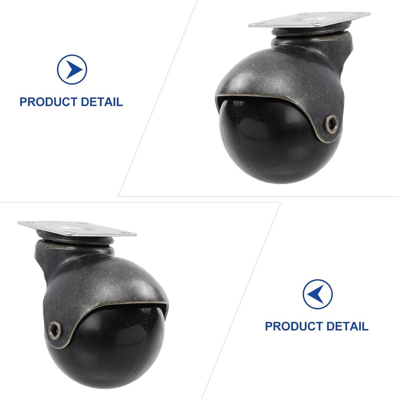 Antique Bronze Swivel Plate Ball Casters 4 Pack For Smooth Quiet Furniture Sliding - Image 3