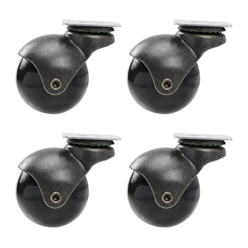 Antique Bronze Swivel Plate Ball Casters 4 Pack For Smooth Quiet Furniture Sliding - Image 1