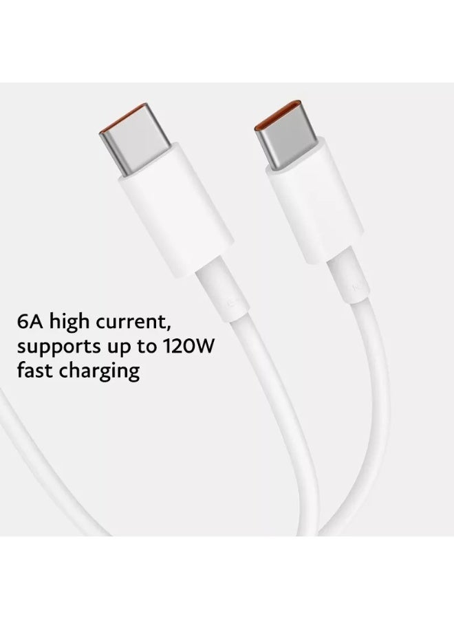 ATECH 6A Type-C to Type-C Cable 120W For Cellphones, Tablets, Notebook 1m White - Image 3
