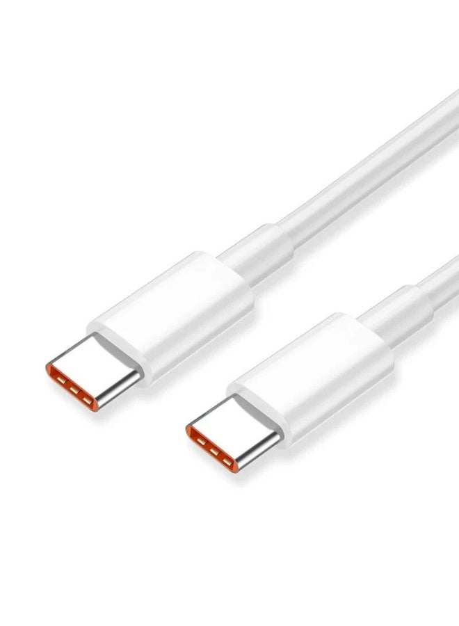 ATECH 6A Type-C to Type-C Cable 120W For Cellphones, Tablets, Notebook 1m White - Image 1