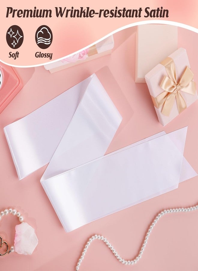 PAMASE Blank White Satin Sash - DIY Senior Bride Pageant Sashes with Safety Pins, Slogan Blessing Accessory for Birthdays, Weddings, Hen Parties 3 Pcs - Image 5