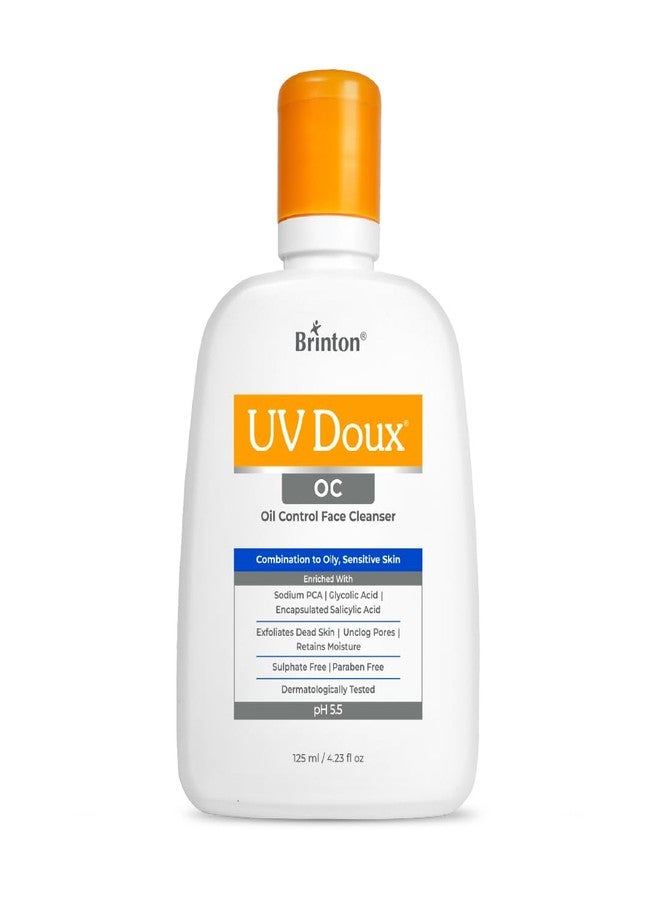 بريتون غسول الوجه UV Doux OC للبشرة الدهنية والمعرضة لحب الشباب | مع حمض الساليسيليك المغلف، وحمض الجليكوليك، وصوديوم PCA | يفتح المسام، ويتحكم في إفراز الزيوت، ويحسن ملمس البشرة | تم اختباره من قبل أطباء الجلدية - 125 مل - Image 1