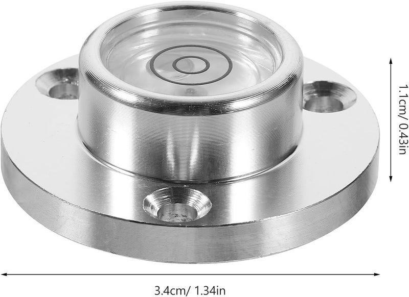 COHEALI Small Portable Bubble Level Tool with Flange, Circular Scale Spirit Level for Camper and Rv, Metal Housing 34x20x12mm, Silver Shell with White Dual Rings - Image 2