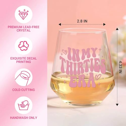 TrophyToast 30th Birthday Gifts For Her - In My 30s Era Wine Glass, Best 30th Birthday Gifts For Women, 30 Years Old Gifts For Sister, Son, Daughter, Mom, Best Friend, Birthday Glass For Decorations, 18oz - Image 4