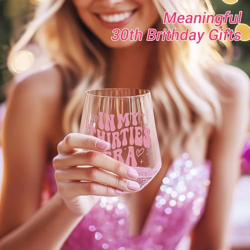 TrophyToast 30th Birthday Gifts For Her - In My 30s Era Wine Glass, Best 30th Birthday Gifts For Women, 30 Years Old Gifts For Sister, Son, Daughter, Mom, Best Friend, Birthday Glass For Decorations, 18oz - Image 5