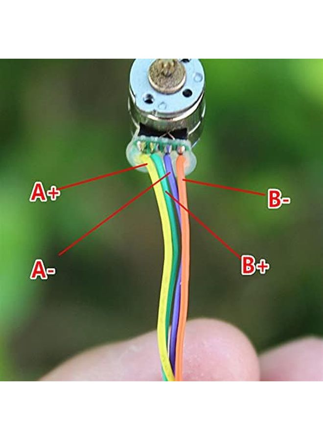 محرك كهربائي دقيق صغير للغاية، 8 مم، ذو تروس نحاسية دقيقة، محرك خطوي ثنائي الطور، 4 أسلاك - Image 4