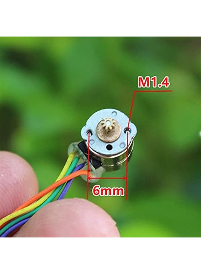 محرك كهربائي دقيق صغير للغاية، 8 مم، ذو تروس نحاسية دقيقة، محرك خطوي ثنائي الطور، 4 أسلاك - Image 5