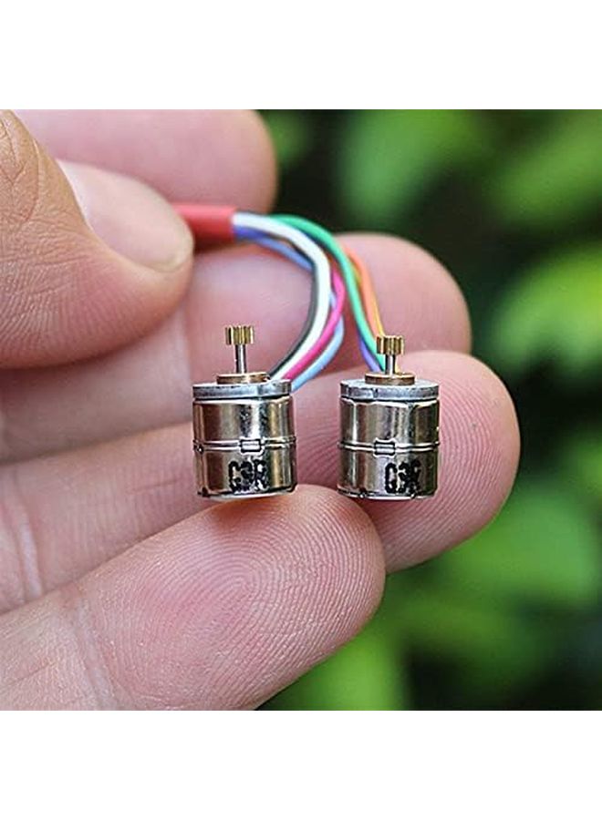 محرك كهربائي دقيق صغير للغاية، 8 مم، ذو تروس نحاسية دقيقة، محرك خطوي ثنائي الطور، 4 أسلاك - Image 2