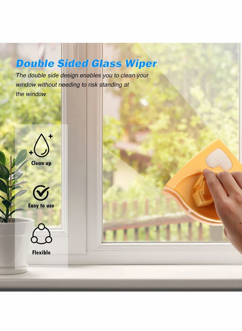 Yellow Magnetic Glass Wiper 5-12mm Window Cleaner Double Side Glider Washing Brush Tools Equipment for Car Home Office - Image 3