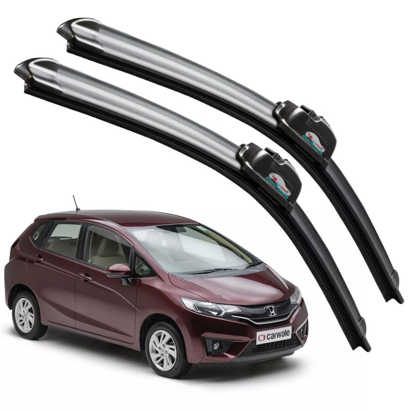 ROYALTECH Frameless Rubber Car Wiper Blades Set of 2 Compatible with (Jazz Old (Model : 2012-2017) (D-24,P-14)) - Image 1