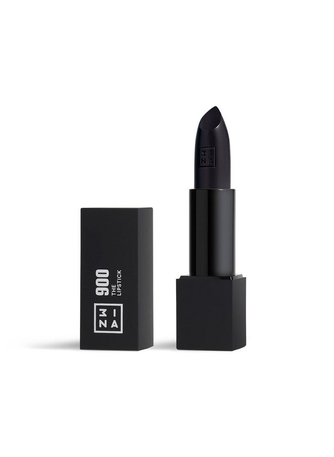 3INA Lipstick 900 Matte Black Lipstick With Magnetic Cap Hydrating Finish Cruelty Paraben Free And Vegan Creamy Texture High Coverage Nourishing Essential Oils Vitamin E Shea Butter 0.11Oz  - Image 1
