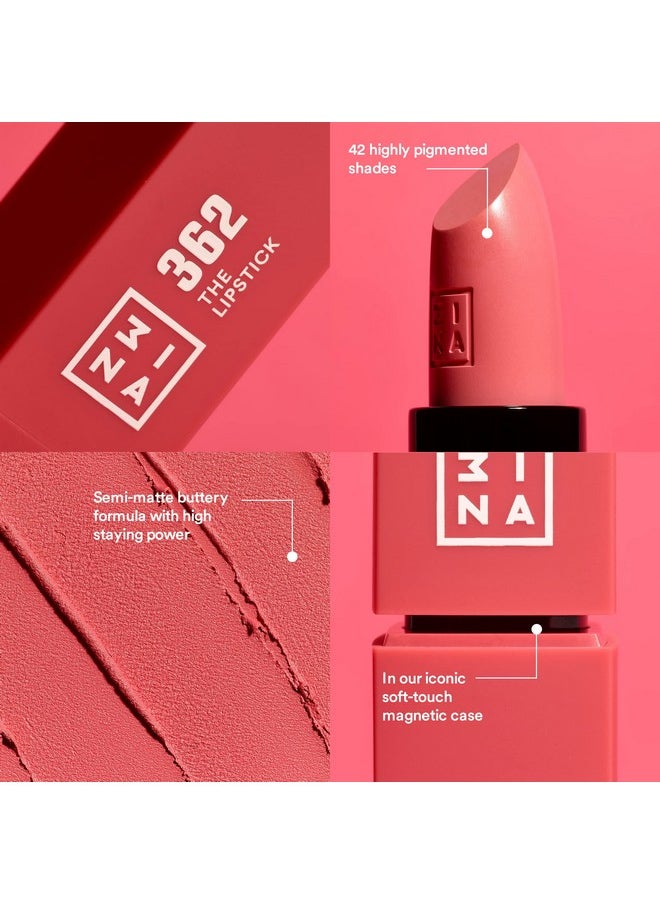 3INA Lipstick 900 Matte Black Lipstick With Magnetic Cap Hydrating Finish Cruelty Paraben Free And Vegan Creamy Texture High Coverage Nourishing Essential Oils Vitamin E Shea Butter 0.11Oz  - Image 3