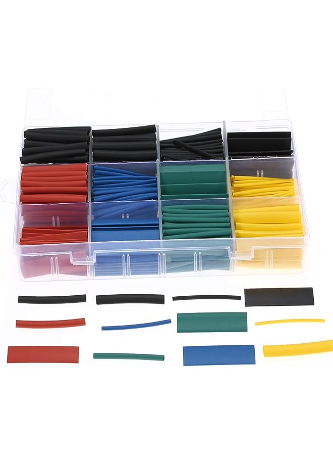 ANDOER Heat Shrink Tubing Insulation Shrinkable Tubes Assortment Ratio 2: 1 Wire Cable Sleeve Kit with Box (5 Colors/8 Sizes) 530 Pieces - Image 1