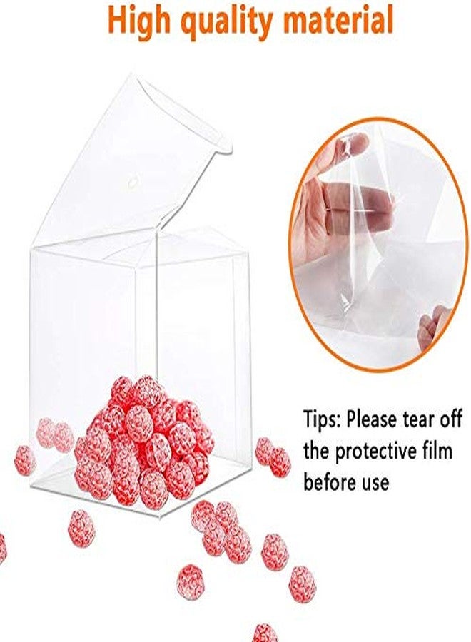 XP-ART 30 Pcs Candy Apple Boxes with Apple Sticks, Clear Caramel Apple Box Plastic Gift Cookie Makaron Cupcake Packaging for Treats, Party Favors, 4" L x 4" W x 4" H - Image 3