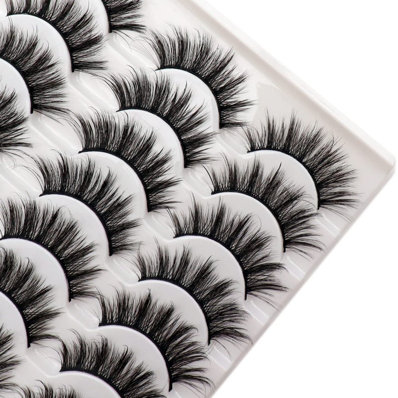 Losha Eyelashes Natural Look Faux Mink Lashes Pack Handmade Fluffy False Eyelashes 14 Pairs Cat Eye Lashes (54) - Image 5