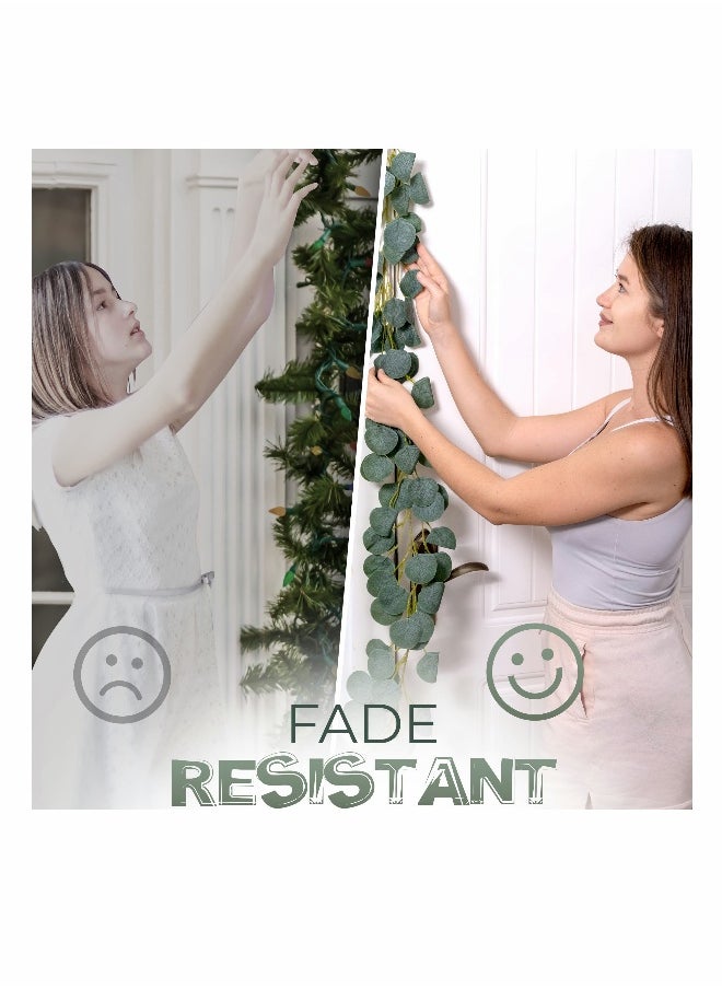 Generic Artificial Eucalyptus Garland, KASTWAVE 39.6Ft Faux Greenry Garland for Rustic Wedding Parties, Baby Shower, Bridal Shower, Background Decoration for Indoor and Outdoor Party, 6.6ft/Pcs (6 Pcs)  - Image 4