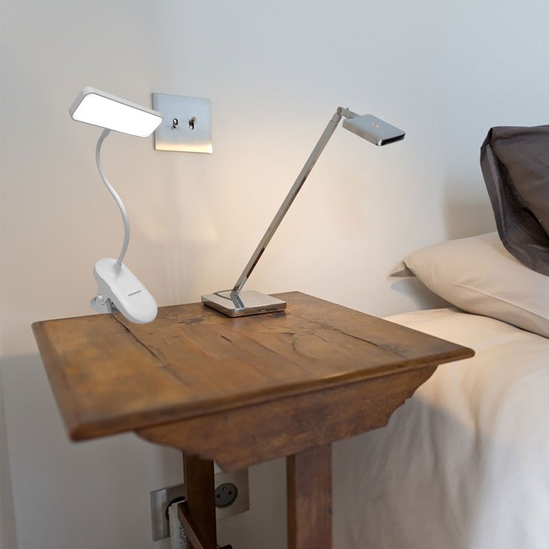 Rechargeable Table Lamp Desk Lamp Bedside Reading Lamp Reading Light with Clip - Image 2
